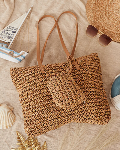 Royalfashion Large women's straw handbag