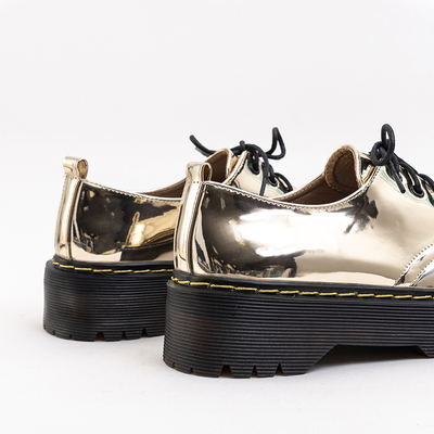 Women's gold lacquered lace-up half shoes Belita - Footwear