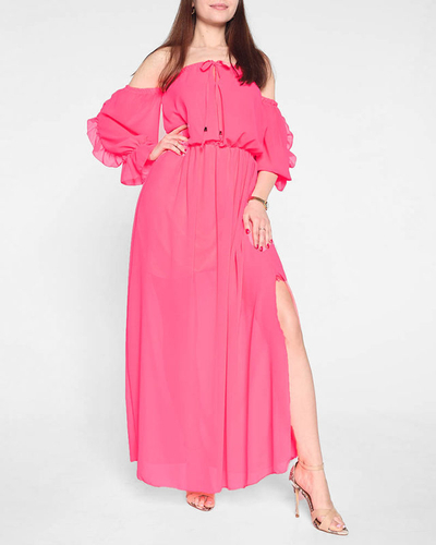 Women's pink neon maxi Spanish maxi dress - Clothing