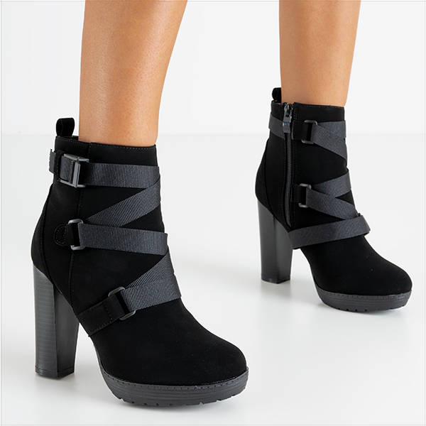 Black women's high-heeled boots Ores - Footwear