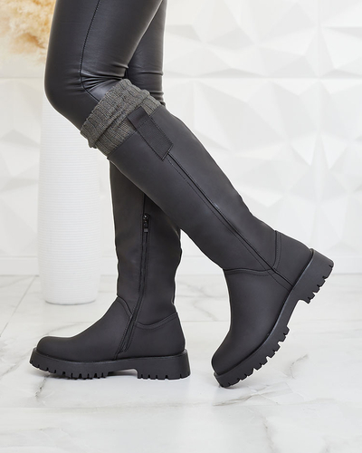 Royalfashion Женские высокие сапоги черного цвета Denesis