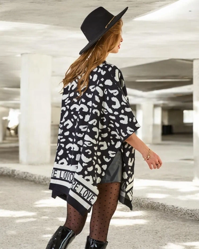 Royalfashion Women's print poncho