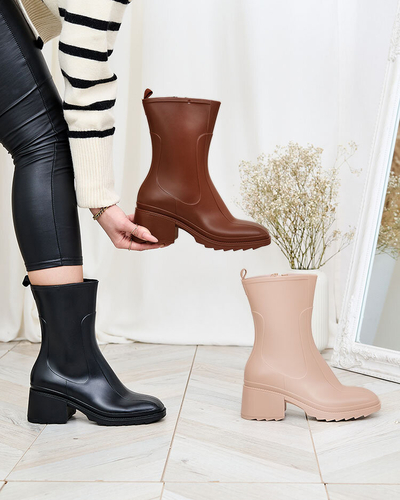 Royalfashion Black matte women's wellingtons a'la boots Tentiris