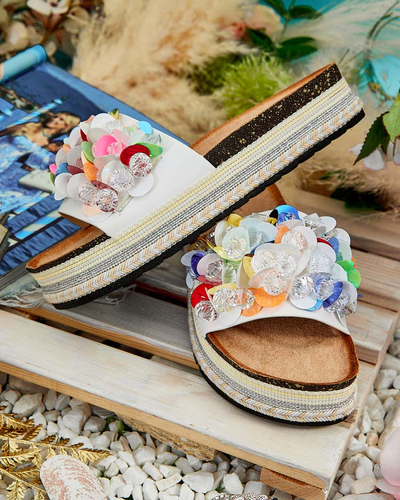 Royalfashion Женские шлепанцы со стразами Loassa