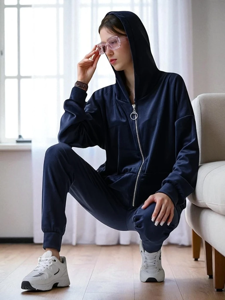 Royalfashion Женский комплект велюрового стиля