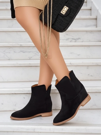 Royalfashion Cowboy-style boots on a covered wedge Blueston