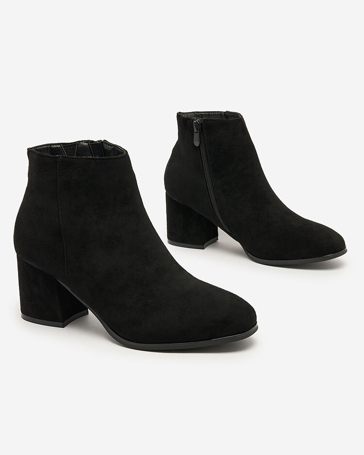 Royalfashion Черные женские сапоги на низкой шпильке Referra