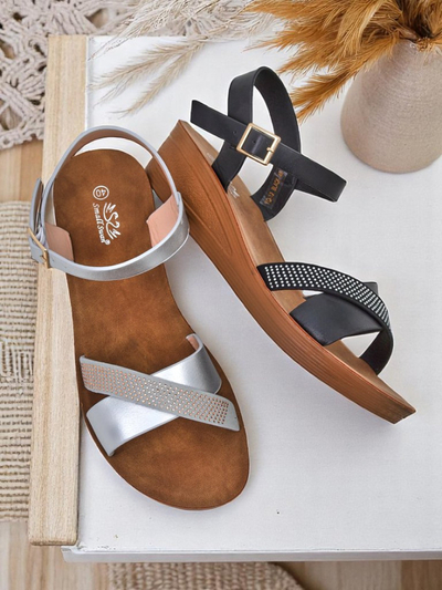 Royalfashion Sieviešu platformas kurpes ar rhinestones rotājumu Allona