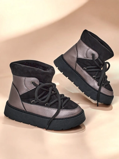 Royalfashion Women's lace-up snow boots Iniuc