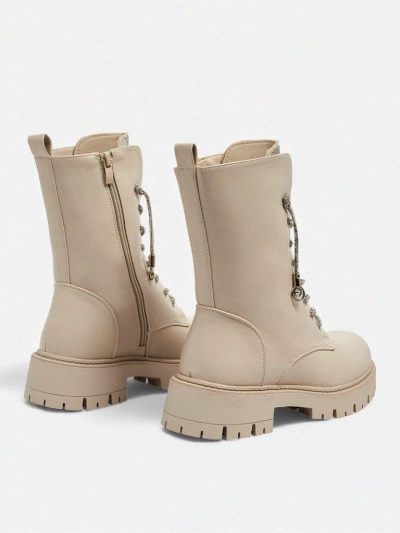 Eco-leather laced women's ankle boots Farly