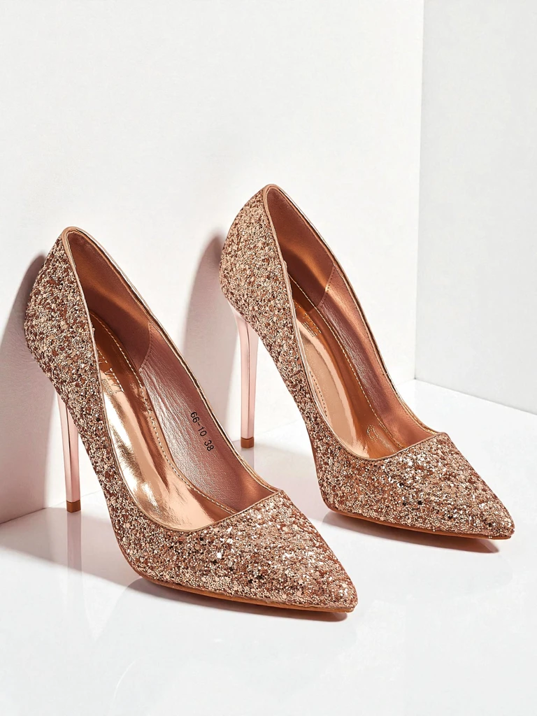 Женские туфли-лодочки из экокожи с глиттером Zavrimea