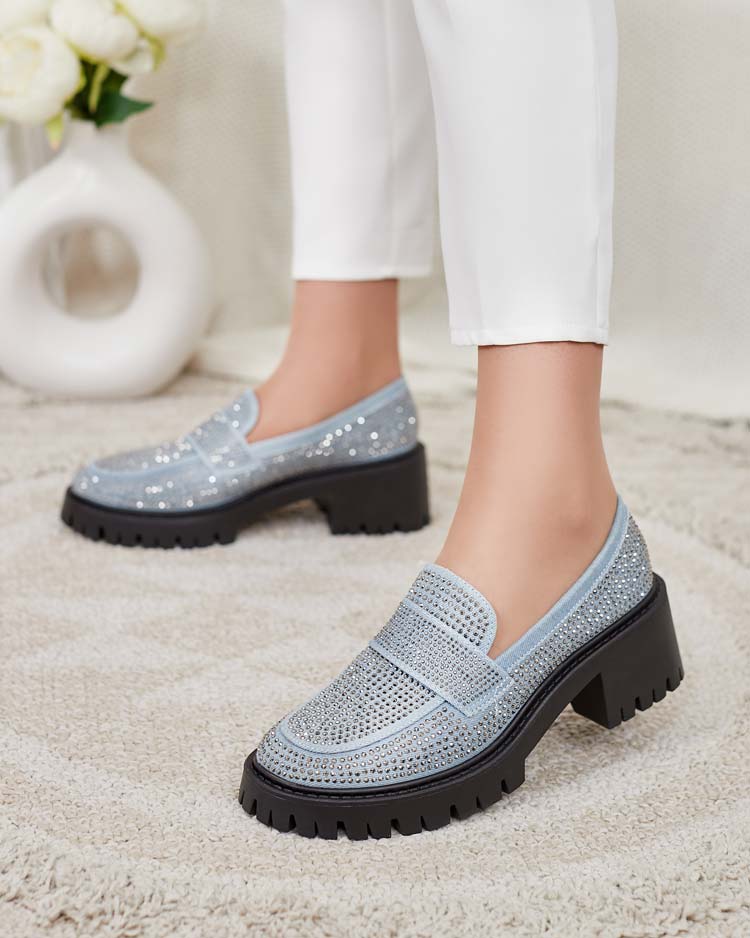 Royalfashion Sieviešu mokasīni ar cirkoniem Epolls