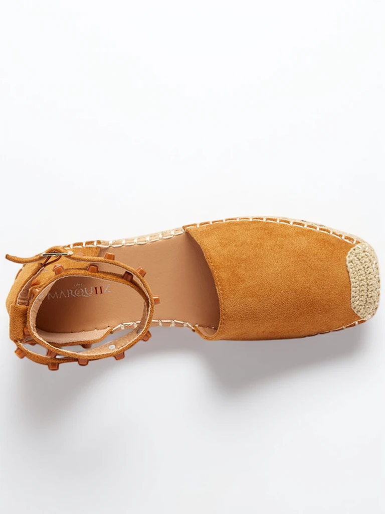 Light brown women's espadrilles with Lonesi jets - Footwear