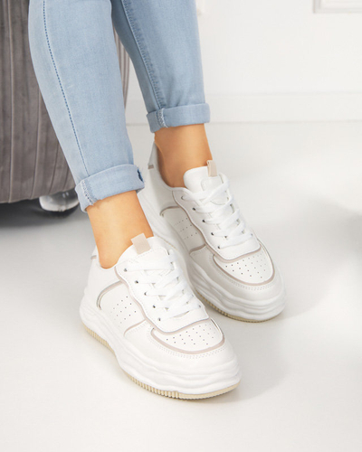 OUTLET Ladies' beige sports shoes with Dekavi inserts - Footwear