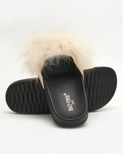 Slippers with beige fur Nate - Footwear