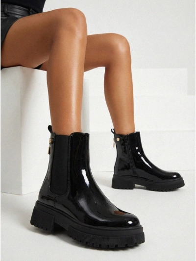 Patent Eco-Leather Women's Ankle Boots Calebi