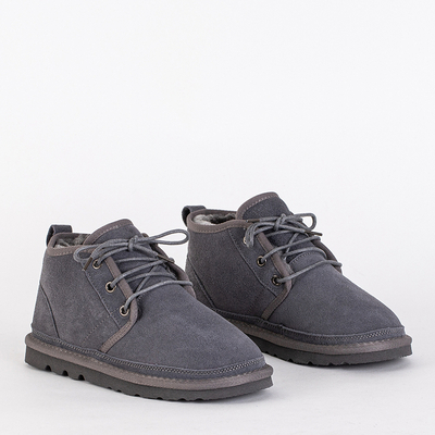 Botki Dziecięce Luna Gołębia Szara Skórzane Wygodne na Zimę