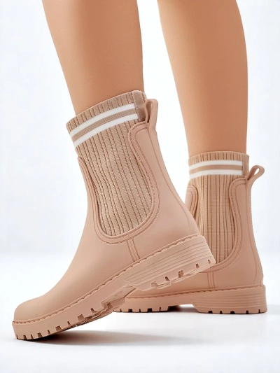 Royalfashion Women's rain boots with a higher fabric insert Scarlesa