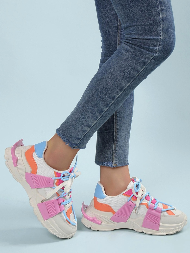 Royalfashion Women's sports sneakers with rubber inserts Bubble