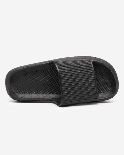 Black rubber slippers with Torika embossing - Footwear