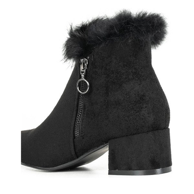 Black ankle boots with Yesenia fur - Footwear