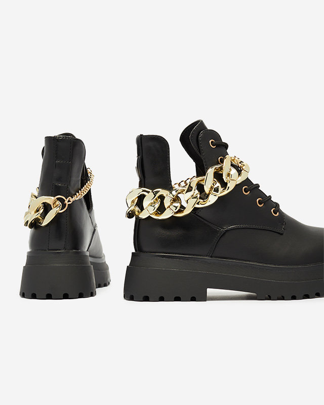 Black women's boots with cut-outs Neriso - Footwear