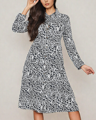 Royalfashion Sieviešu midi kleita ar apdruku