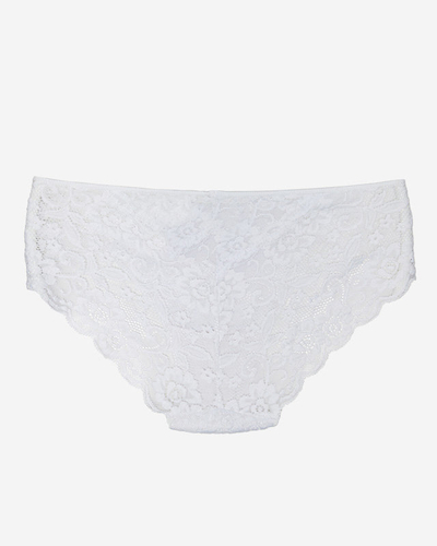 One-color lace women's panties in white - Underwear