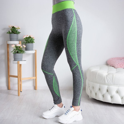 Gray gaiters with green inserts - Pants 1