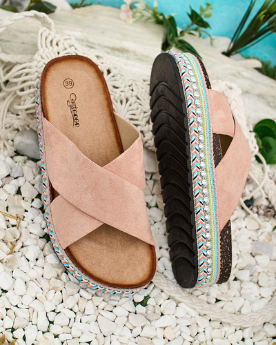 Royalfashion Women's flip-flops on a flat sole Tomlla