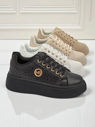 Aurelia Nero - Must Royalfashion öko-nahast platvorm, mudel LH201-8