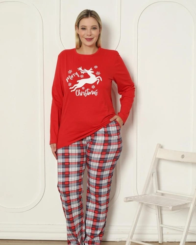 Royalfashion Ziemassvētku kokvilnas sieviešu pidžamas PLUS SIZE