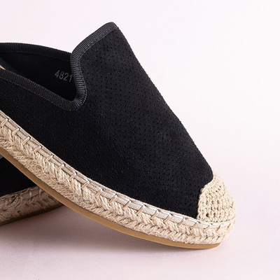 Courine women's black slippers - Footwear