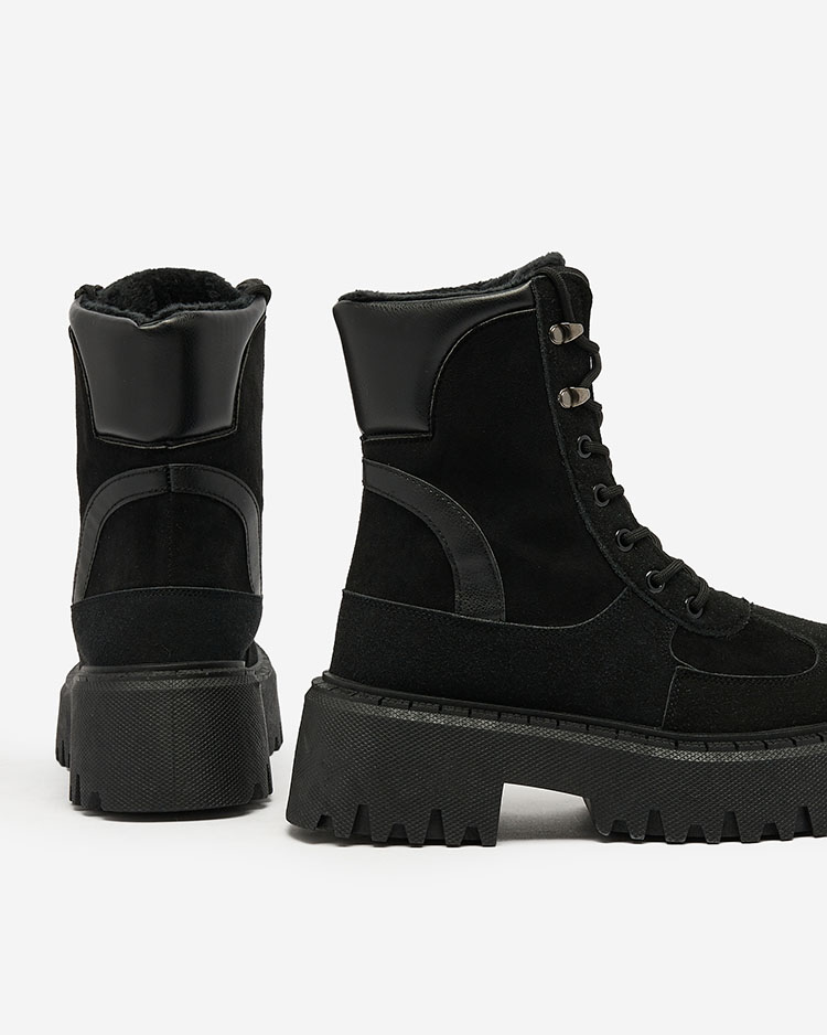 Royalfashion Melni sieviešu Macnev mežģīņu zābaki