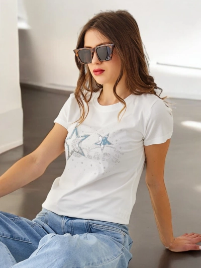 Royalfashion Женская футболка из хлопка ЗВЕЗДЫ