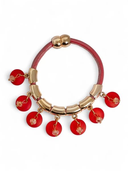 Women's Bracelet with Beads and Glitter