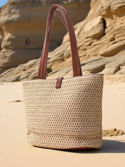 Royalfashion Large straw handbag for women