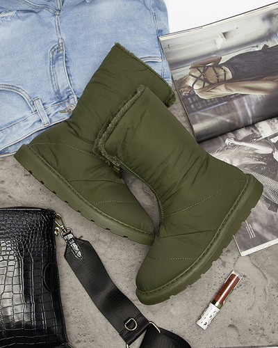 Темно-зеленые женские сапоги a'la snow boots Tirigga- Footwear