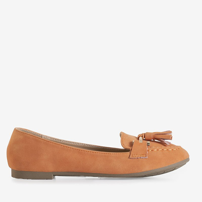 Orange women's moccasins with tassels Cilive - Footwear