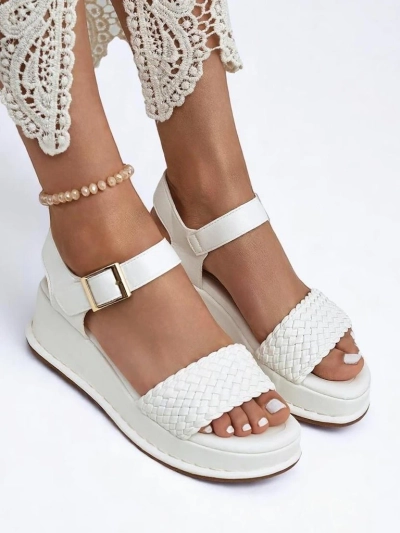 Royal Fashion Women's braided wedge sandals, Fiolle style