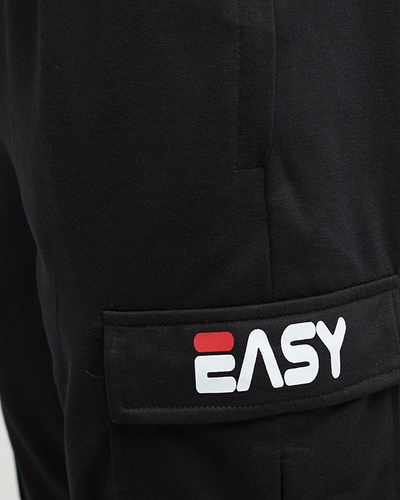 Men's black sweatpants with pockets - Clothing