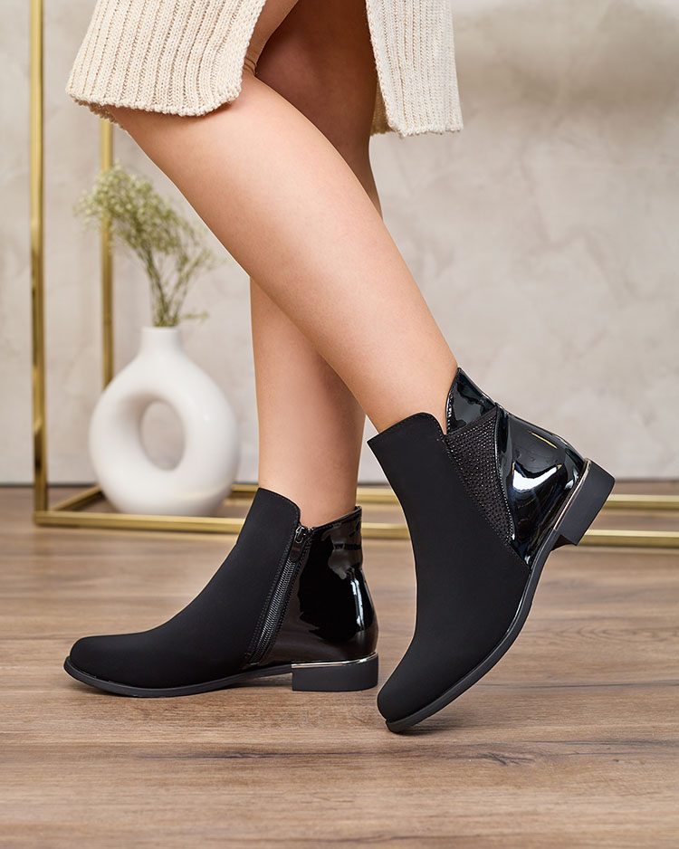 Royalfashion Black women's boots with zirconia Overlissa