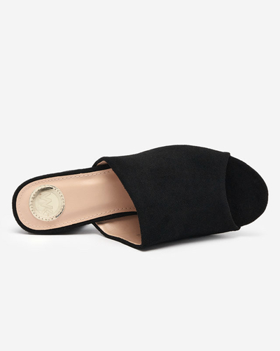Black women's slippers on a low post Opetik - Shoes