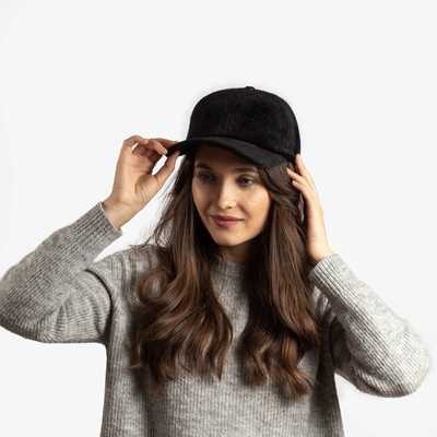 Black fur hat with visor - Accessories