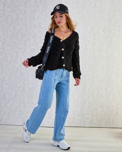 Royalfashion Women's knitted sweater with buttons