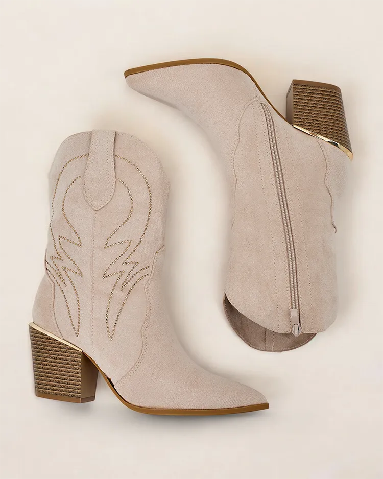 Royalfashion Women's cowboy boots with heels Konoko