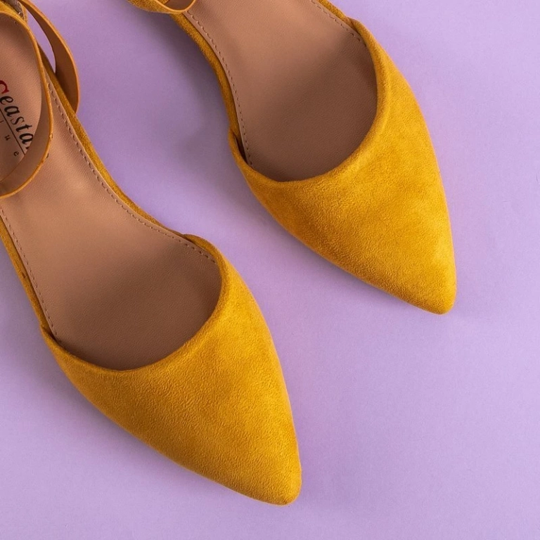 OUTLET Mustard women's ballerinas with flat heels Dilerma - Shoes