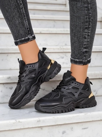 Stilosa Luma Czarne Sneakersy Damskie z Ekologicznej Skóry