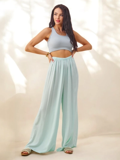 Royalfashion Sieviešu taisnas viskozes bikses, audums