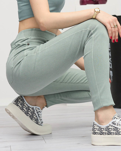 Women's green treggings- Clothing
